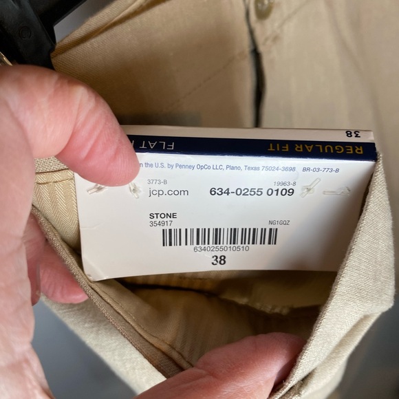 Stanford mens shorts Size 38. Regular Fit Flat Front Linen Cotton Blend.  - Picture 4 of 4